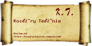 Kozáry Teónia névjegykártya